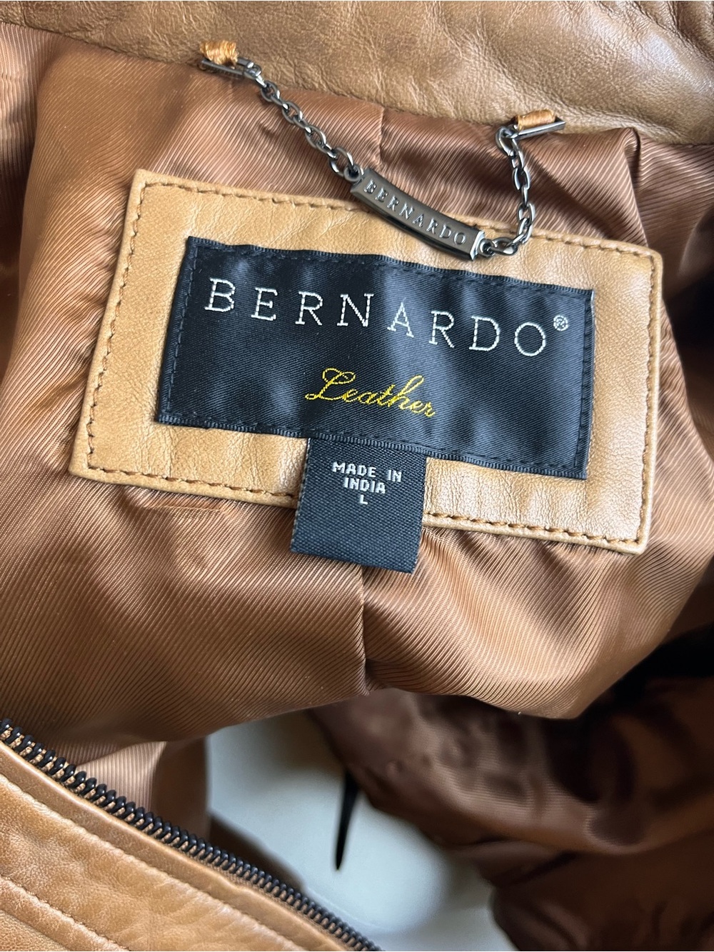 Bernardo Cognac 100% Leather Jacket - Picture 9 of 10